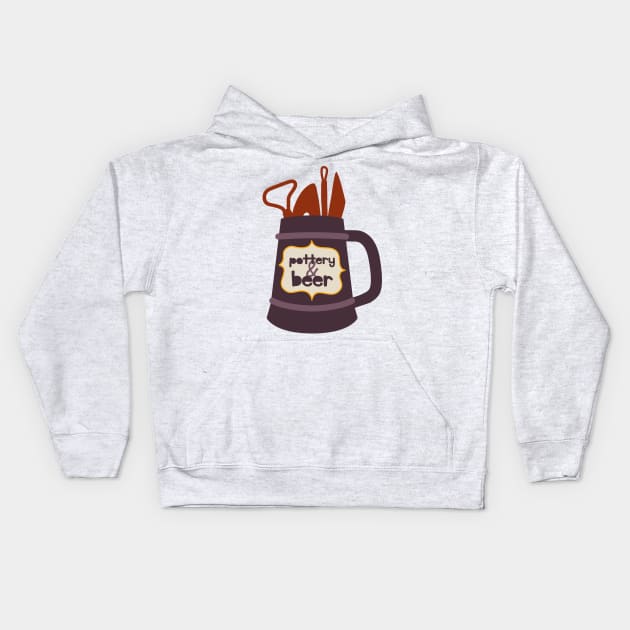 Pottery and beer Kids Hoodie by Teequeque